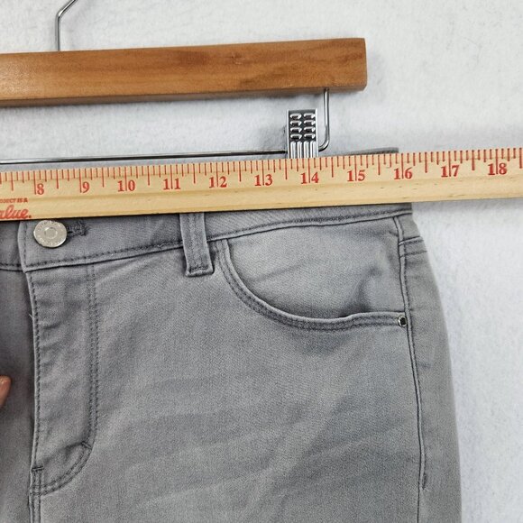 WHBM Jeans Womens 10 Gray Skinny Mid Rise Ankle Distressed Stretch Denim NEW - Picture 3 of 13
